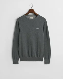 Gant miesten neulepusero, K COTTON PIQUE C-NECK TUMMANHARMAA