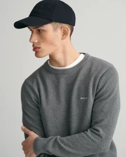 Gant miesten neulepusero, K COTTON PIQUE C-NECK TUMMANHARMAA