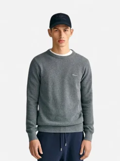 Gant miesten neulepusero, K COTTON PIQUE C-NECK TUMMANHARMAA