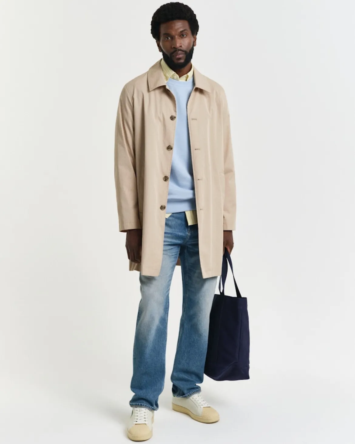 Gant miesten neulepusero Regular Shield C-Neck Sweater, vaaleansininen