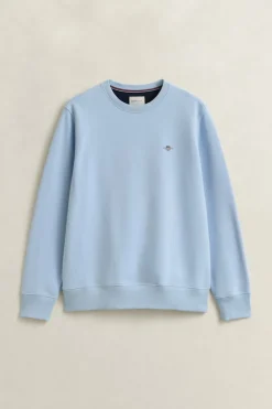 Gant miesten neulepusero Regular Shield C-Neck Sweater, vaaleansininen