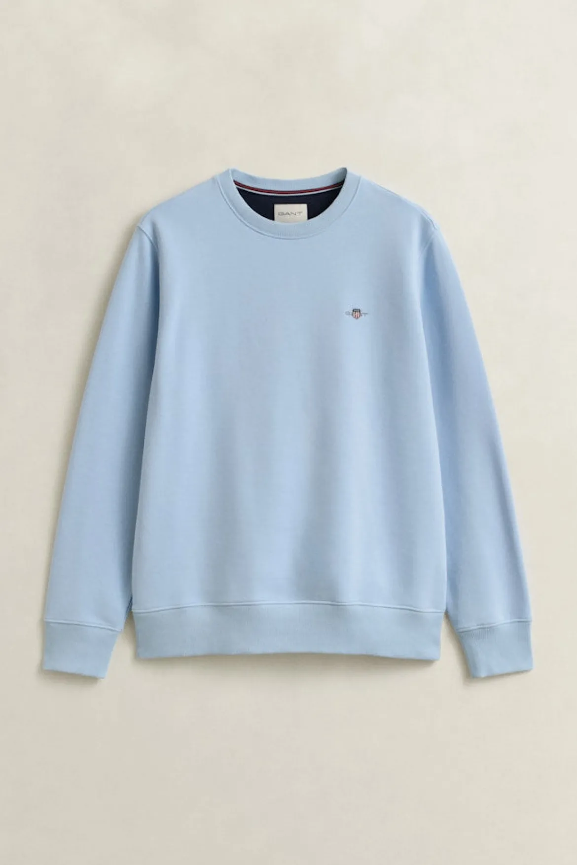 Gant miesten neulepusero Regular Shield C-Neck Sweater, vaaleansininen