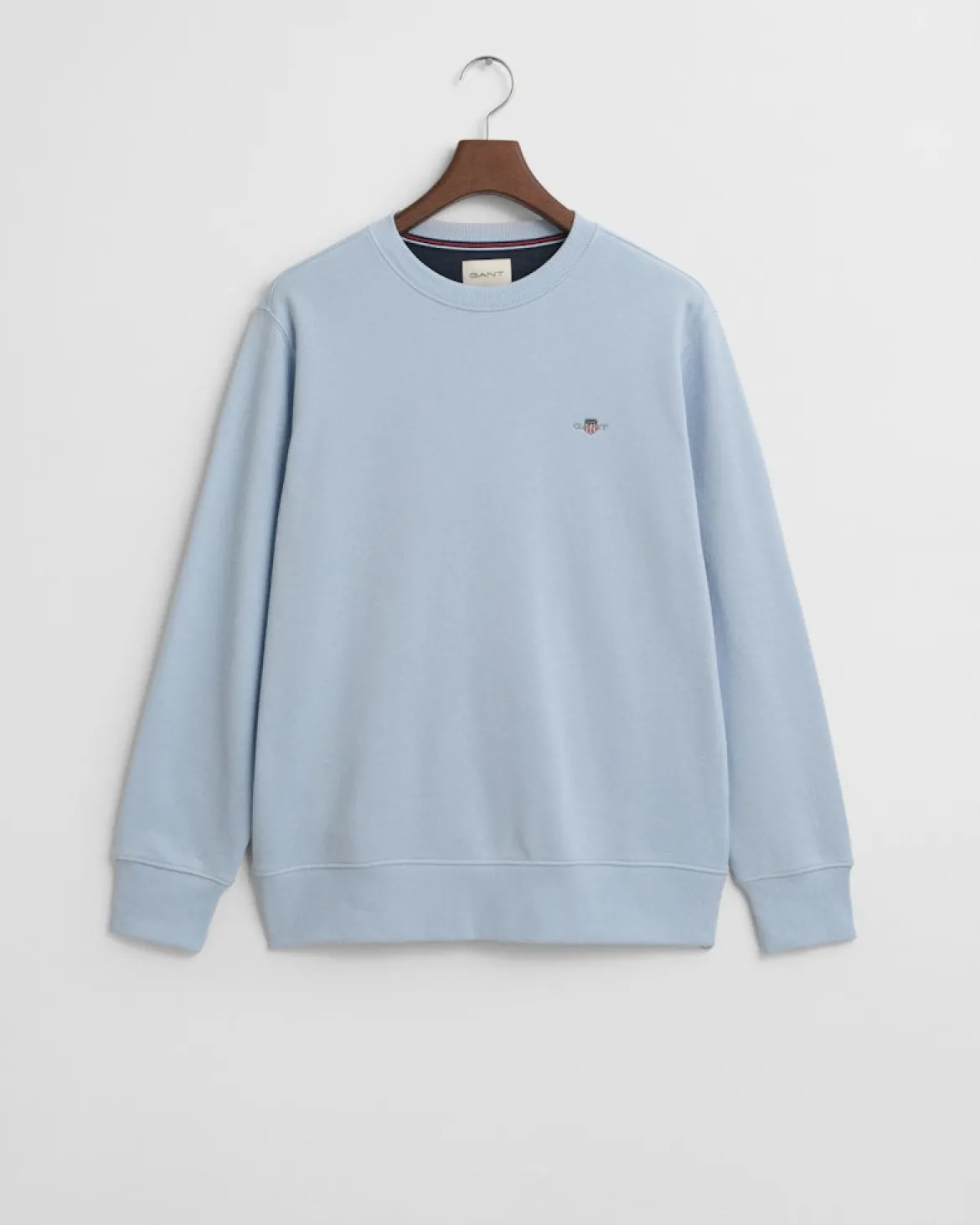 Gant miesten neulepusero Regular Shield C-Neck Sweater, vaaleansininen
