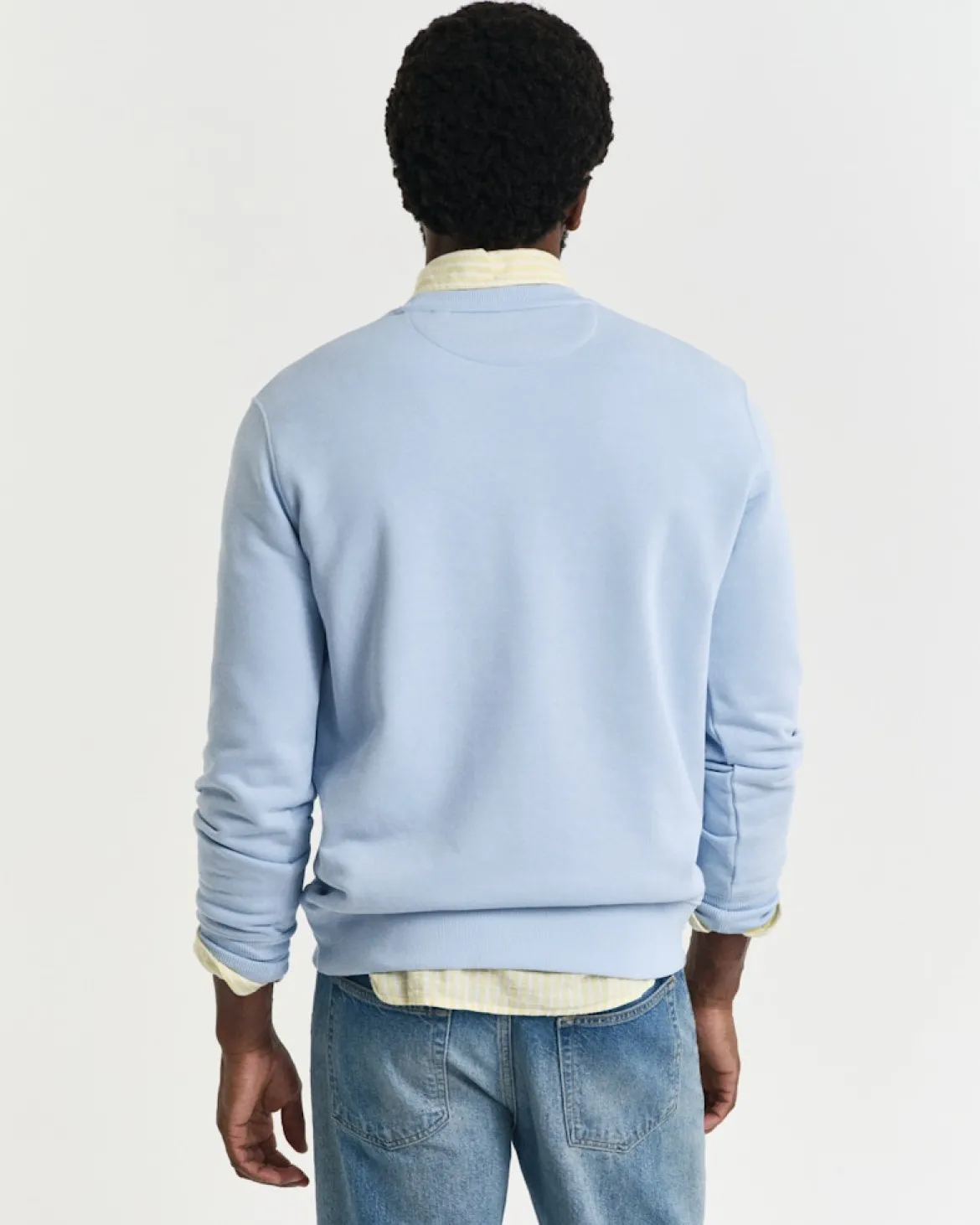 Gant miesten neulepusero Regular Shield C-Neck Sweater, vaaleansininen