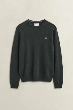 Gant miesten neulepusero Superfine Lambswool C-Neck, tummanvihreä