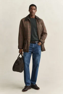 Gant miesten neulepusero Superfine Lambswool C-Neck, tummanvihreä