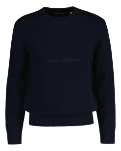Gant miesten neulepusero Tonal Graphic C-Neck, tummansininen