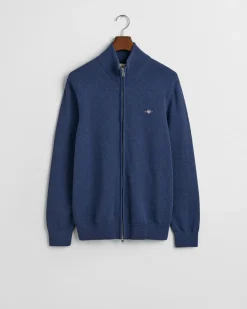 Gant miesten neuletakki Casual Cotton Zip Cardigan, sininen indigo