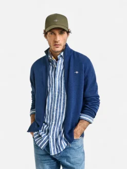 Gant miesten neuletakki Casual Cotton Zip Cardigan, sininen indigo