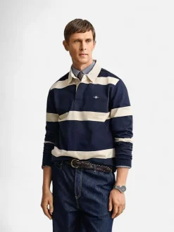 Gant miesten paita Striped Rugger, raidallinen sininen