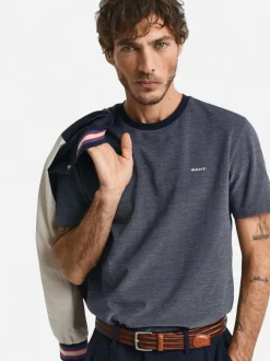 Gant miesten Pikeepaita 4-Col Oxford Ss Pique, Sininen, indigo