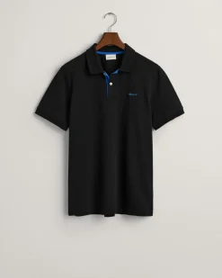 Gant miesten pikeepaita Contrast Piqué Polo Shirt, musta