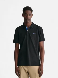 Gant miesten pikeepaita Contrast Piqué Polo Shirt, musta