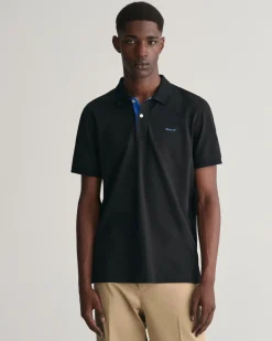 Gant miesten pikeepaita Contrast Piqué Polo Shirt, musta