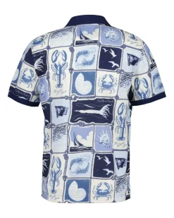 Gant miesten pikeepaita K Printed SS Polo, sininen kuosi