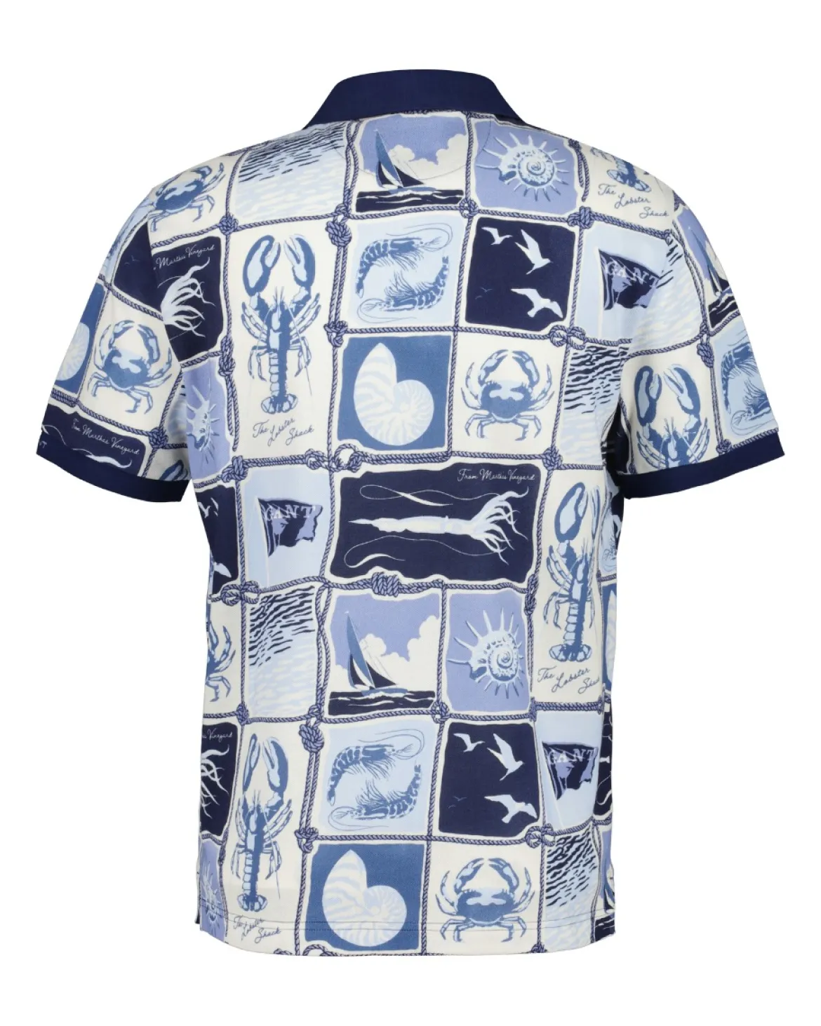 Gant miesten pikeepaita K Printed SS Polo, sininen kuosi