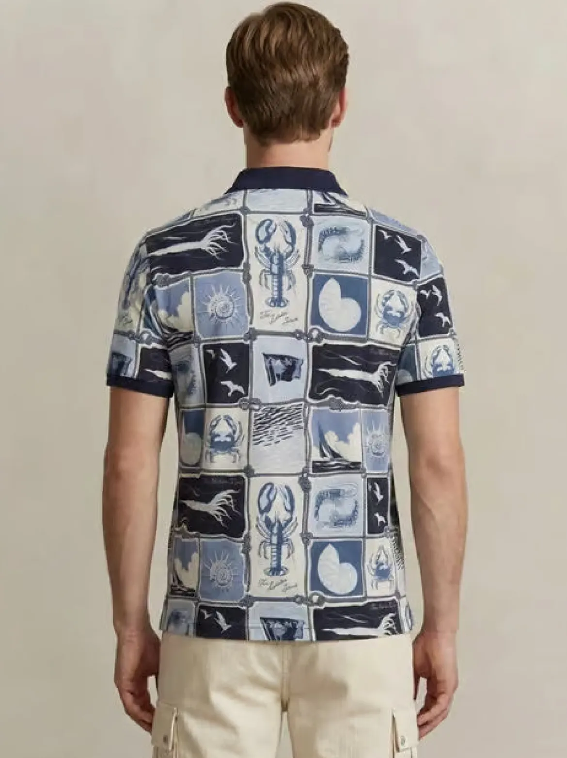 Gant miesten pikeepaita K Printed SS Polo, sininen kuosi