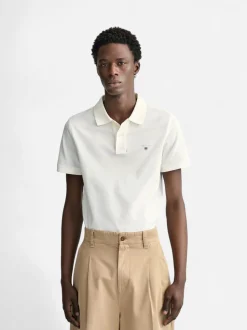 Gant Miesten Pikeepaita, K SOLID PIQUE, REGULAR FIT Valkoinen