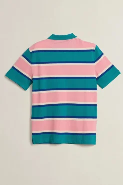 Gant miesten pikeepaita Multi Striped Piqué Polo Shirt, raidallinen pinkki