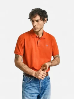 Gant Miesten Pikeepaita, REG SHIELD SS PIQUE Oranssi
