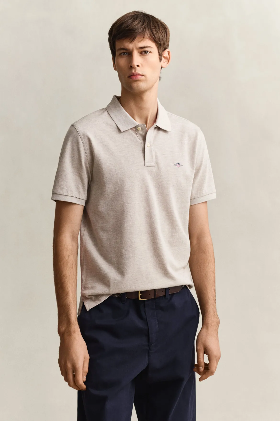 Gant miesten pikeepaita Reg Shield SS Piqué Polo, beige
