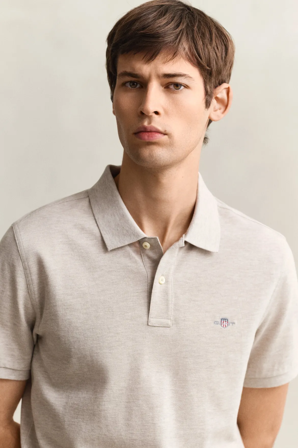Gant miesten pikeepaita Reg Shield SS Piqué Polo, beige