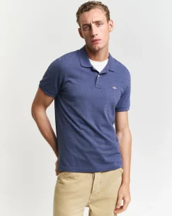 Gant Miesten Pikeepaita, REG SHIELD SS PIQUE Indigo