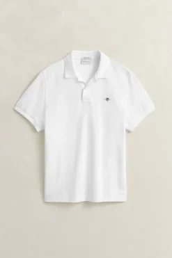 Gant miesten pikeepaita Regular Fit Shield Piqué Polo Shirt, valkoinen
