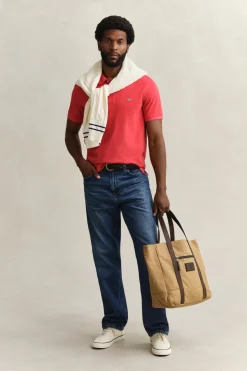 Gant miesten pikeepaita Regular Fit Shield Piqué Polo Shirt, punainen