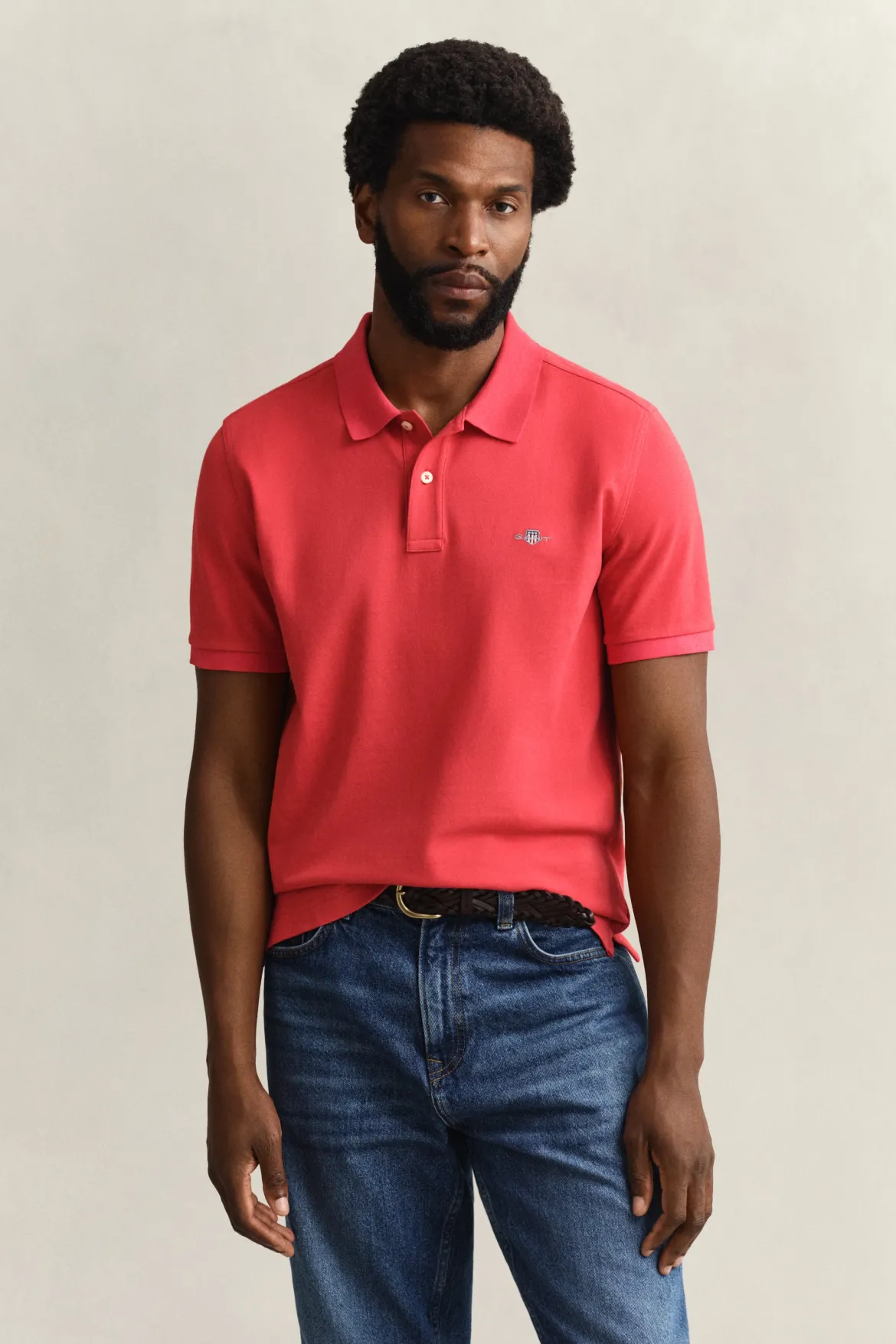 Gant miesten pikeepaita Regular Fit Shield Piqué Polo Shirt, punainen