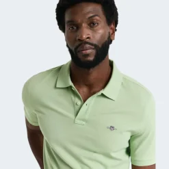 Gant miesten pikeepaita Shield Piqué Polo Shirt, omenanvihreä
