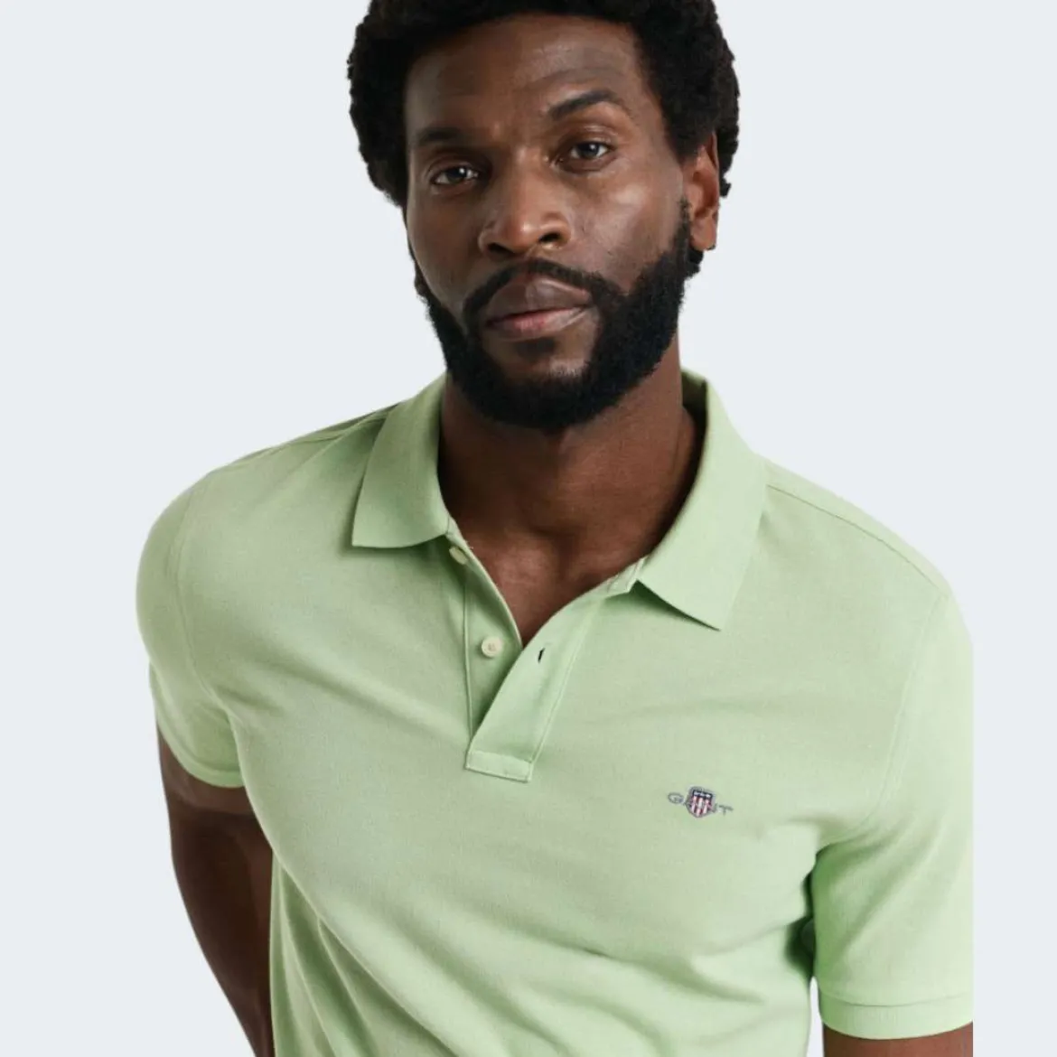 Gant miesten pikeepaita Shield Piqué Polo Shirt, omenanvihreä