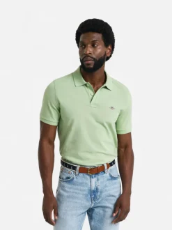 Gant miesten pikeepaita Shield Piqué Polo Shirt, omenanvihreä