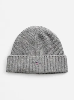 Gant miesten pipo, COTTON BLEND BEANIE Vaaleanharmaa