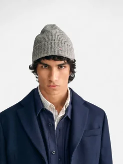 Gant miesten pipo, SHIELD WOOL BEANIE Keskiharmaa