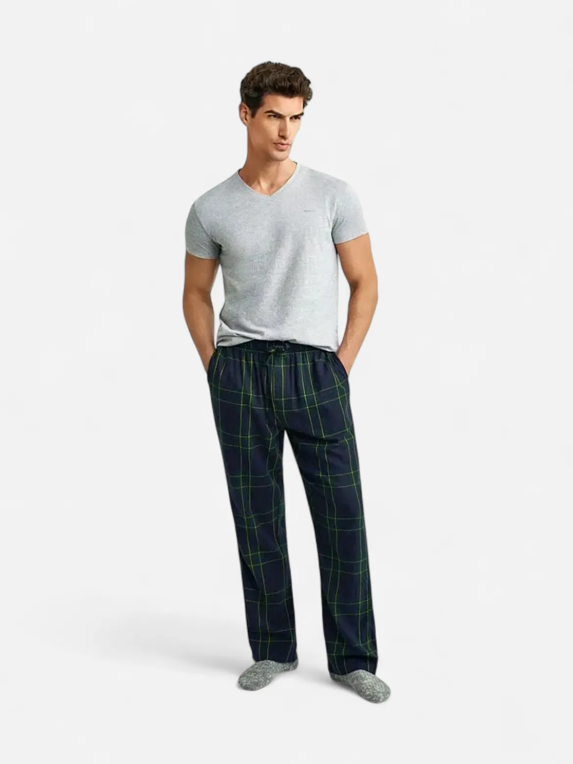 Gant miesten pyjamahousut Flannel Pant, sininen kuosi