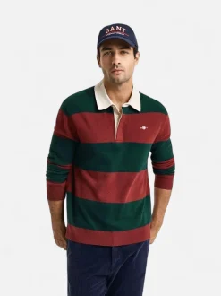 Gant miesten ruggeri, EXTRAFINE LAMBSWOOL STRIPED BLOCKE Raidallinen Vihreä