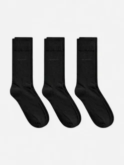 Gant miesten sukat 3-Pack Soft Cotton Socks, musta