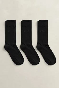 Gant miesten sukat 3-Pack Soft Cotton Socks, musta