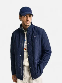 Gant miesten tikkitakki, QUILTED WINDCHEATER MID JACKET Tummansininen