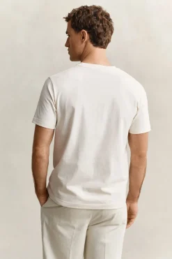 Gant miesten t-paita Embroidered T-paita, valkoinen