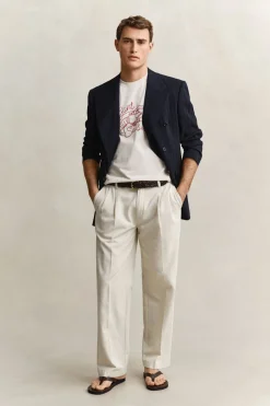 Gant miesten t-paita Embroidered T-paita, valkoinen