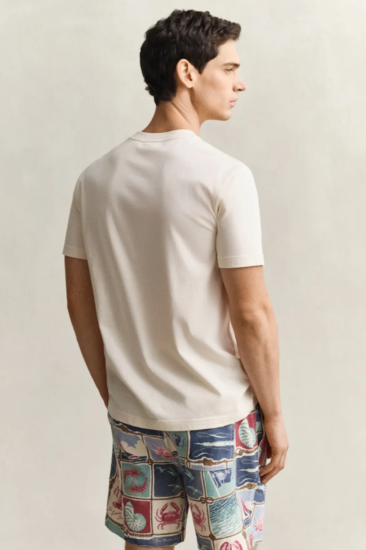 Gant miesten t-paita Graphic SS TShirt Lobster, luonnonvalkoinen