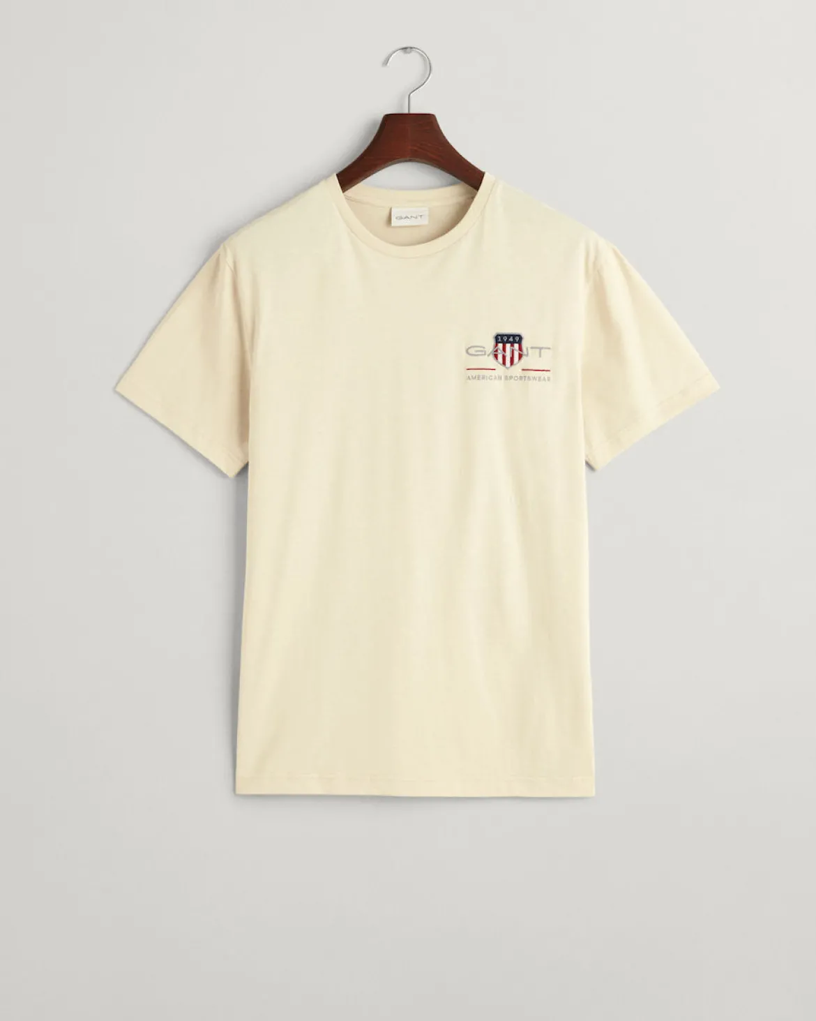 Gant miesten t-paita K Reg Archive Shield EMB SS T-Shirt, beige