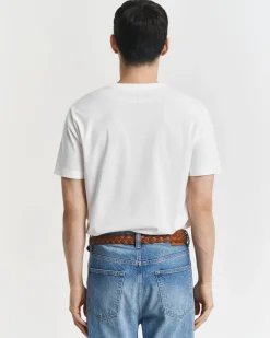 Gant miesten t-paita K Reg Archive Shield EMB SS T-Shirt, valkoinen