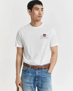 Gant miesten t-paita K Reg Archive Shield EMB SS T-Shirt, valkoinen