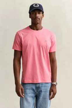 Gant miesten t-paita Reg Shield SS T-Shirt, vaaleanpunainen