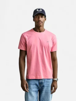 Gant miesten t-paita Reg Shield SS T-Shirt, vaaleanpunainen