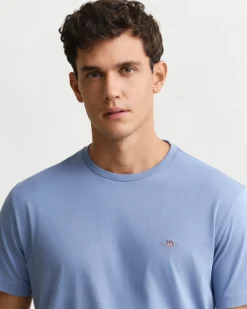 Gant miesten t-paita Reg Shield SS T-shirt, keskisininen