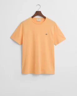 Gant miesten t-paita Reg Shield SS T-Shirt, Persikka